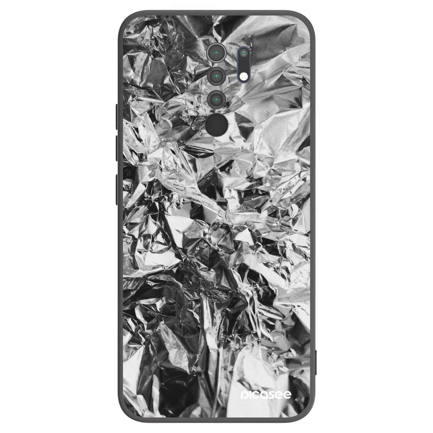 Picasee Μαύρη θήκη σιλικόνης για Xiaomi Redmi 9 - Chrome