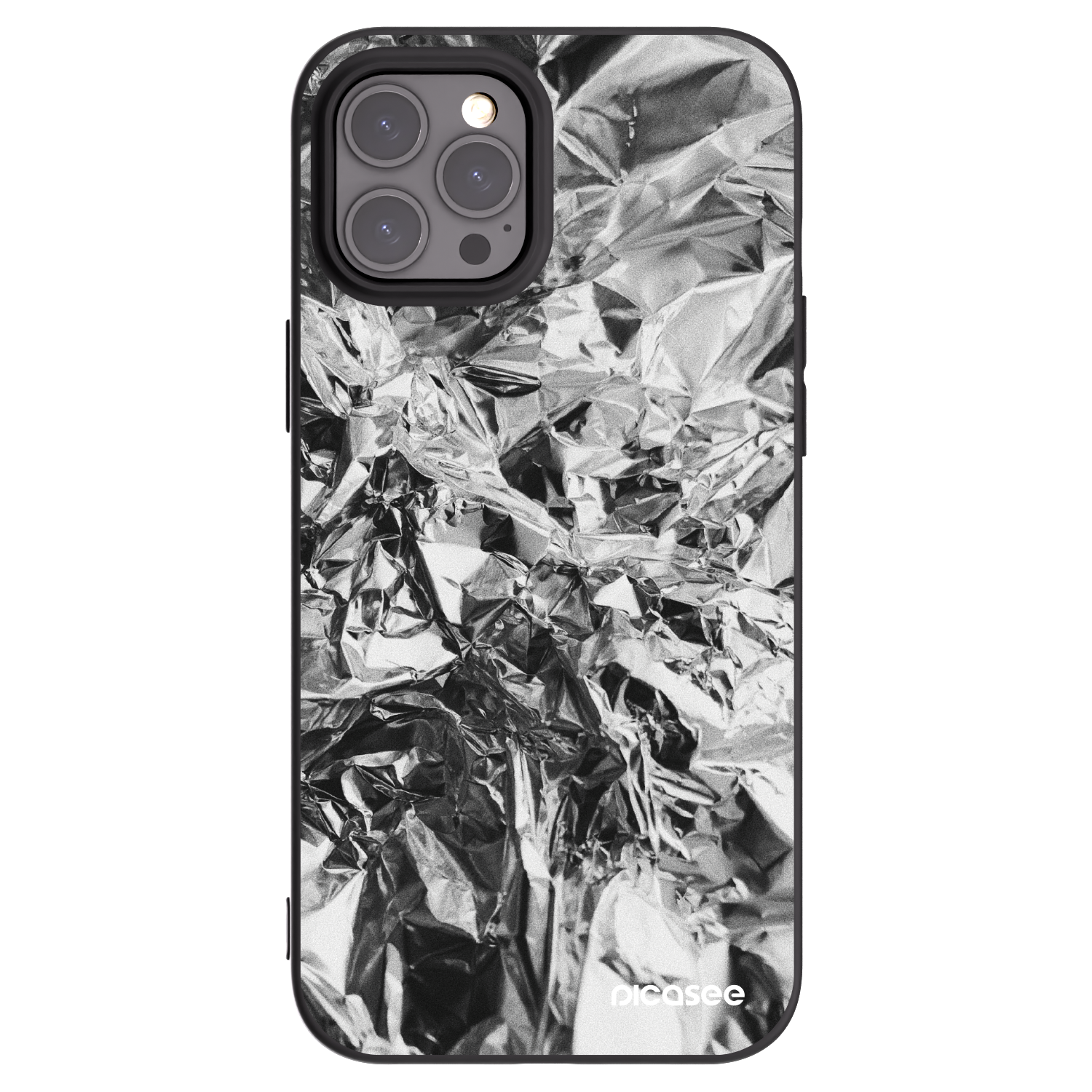 Picasee Μαύρη θήκη σιλικόνης για Apple iPhone 12 Pro Max - Chrome