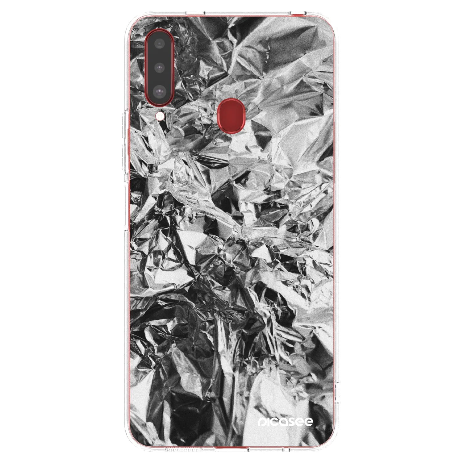 Picasee διαφανής θήκη σιλικόνης Samsung Galaxy A20s - Chrome