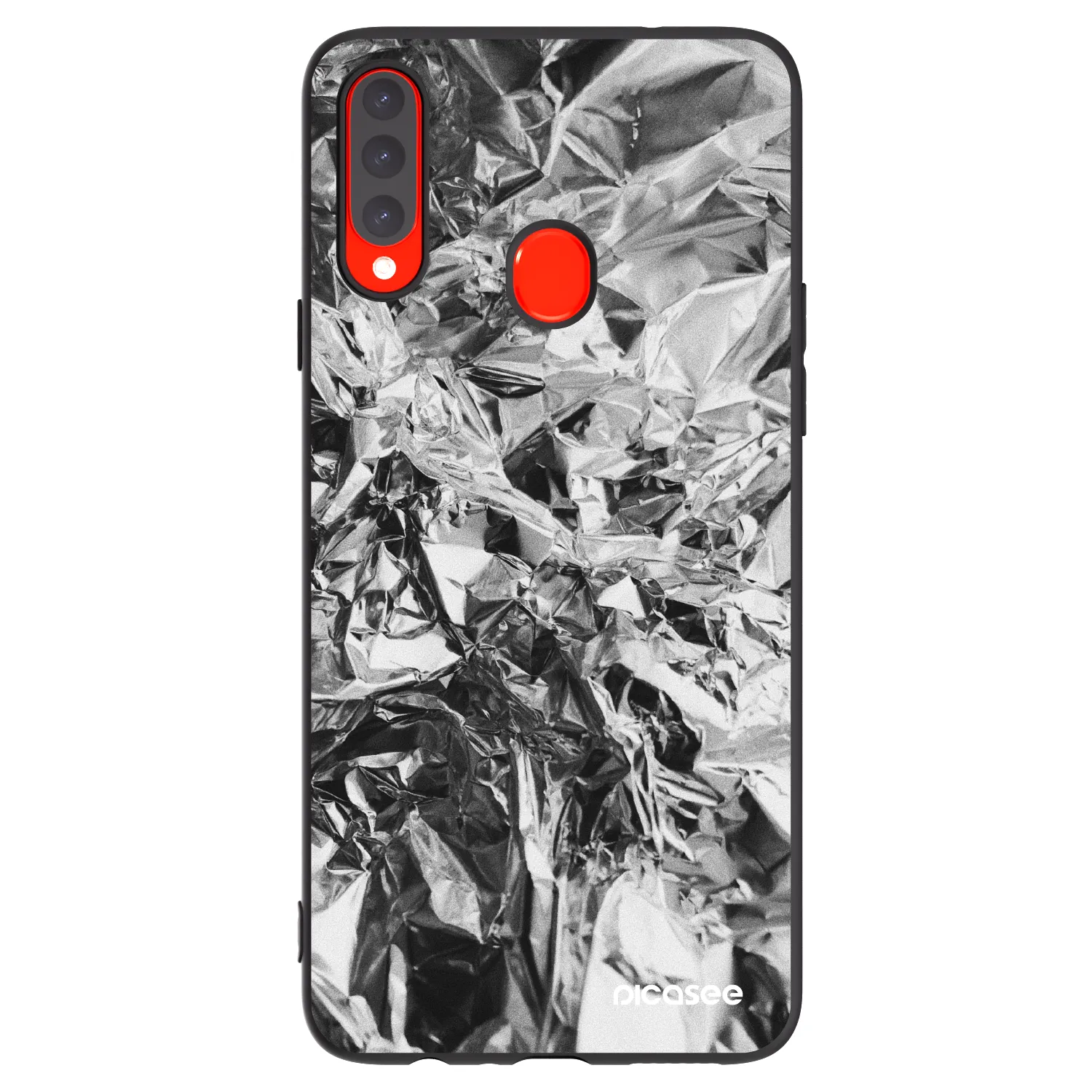 Picasee Μαύρη θήκη σιλικόνης για Samsung Galaxy A20s - Chrome