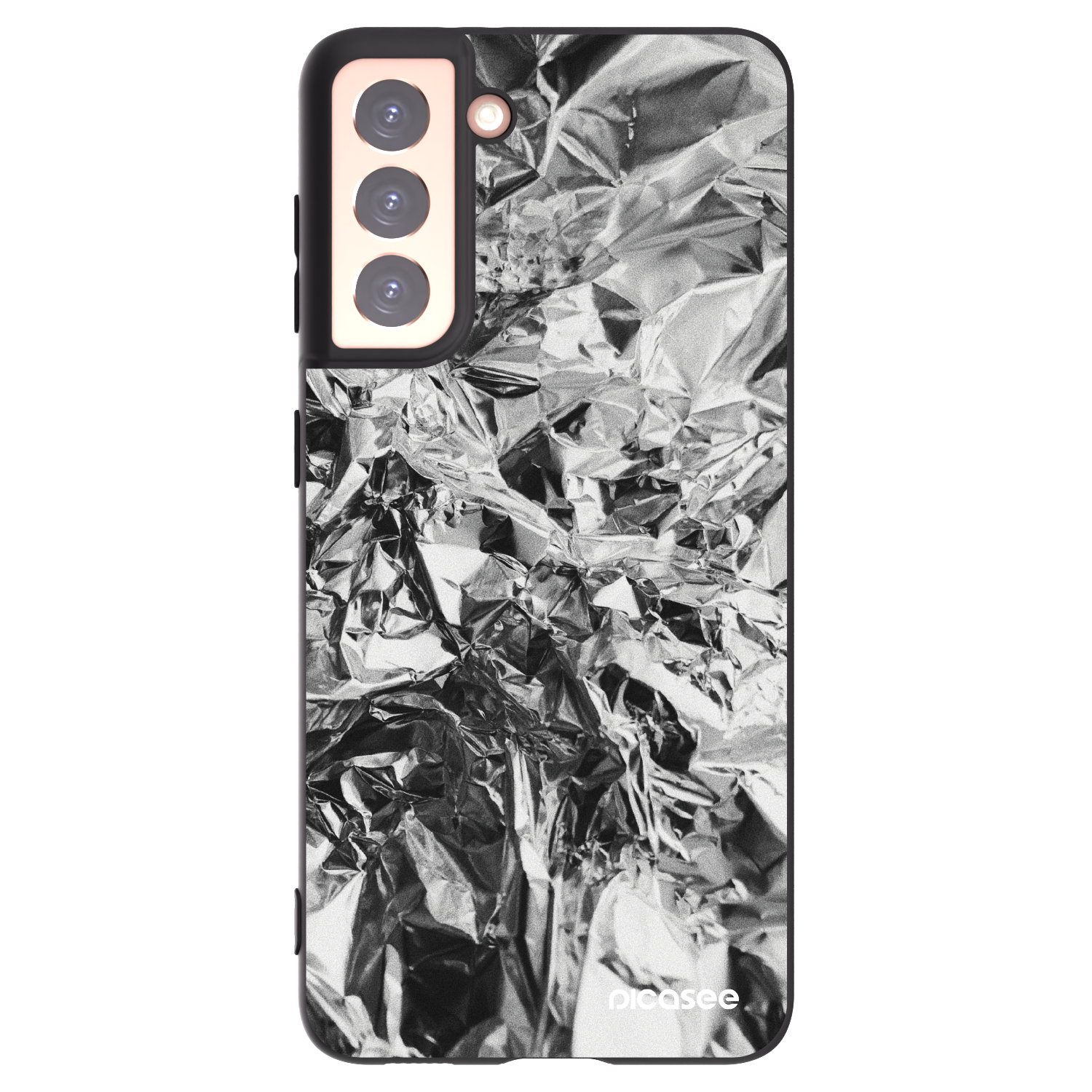 Picasee Μαύρη θήκη σιλικόνης για Samsung Galaxy S21 5G G991B - Chrome