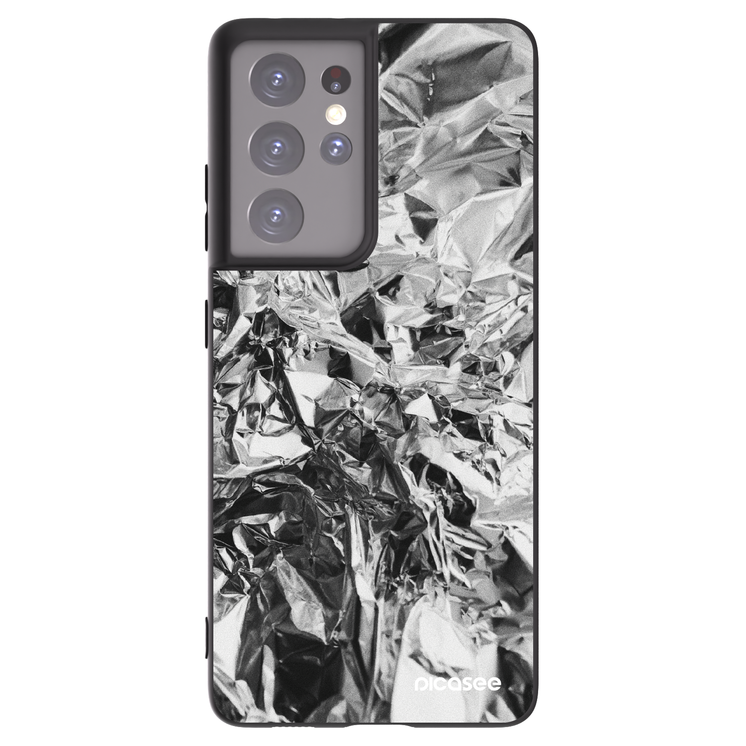 Picasee Μαύρη θήκη σιλικόνης για Samsung Galaxy S21 Ultra 5G G998B - Chrome