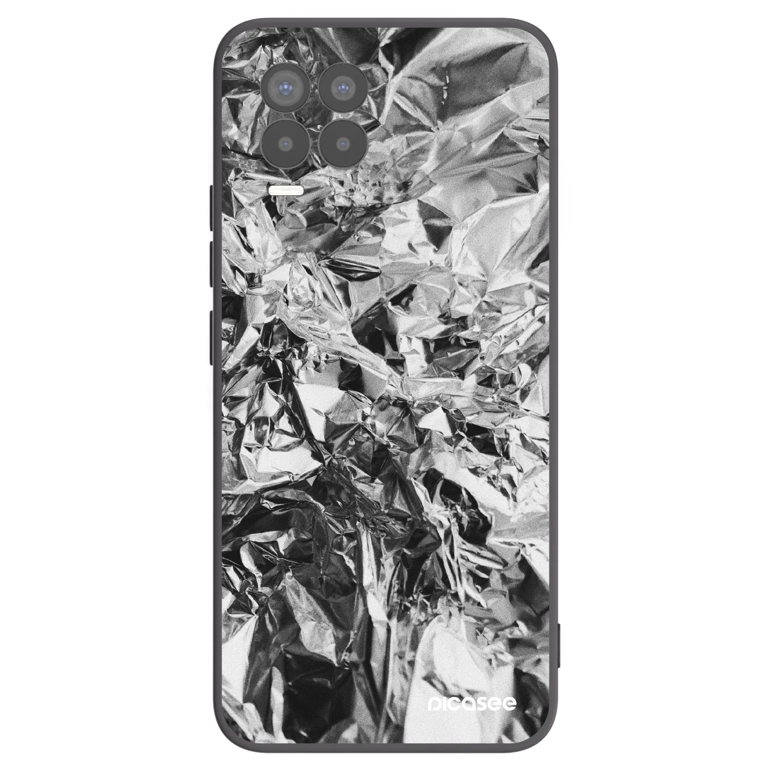 Picasee Μαύρη θήκη σιλικόνης για Realme 8 4G - Chrome