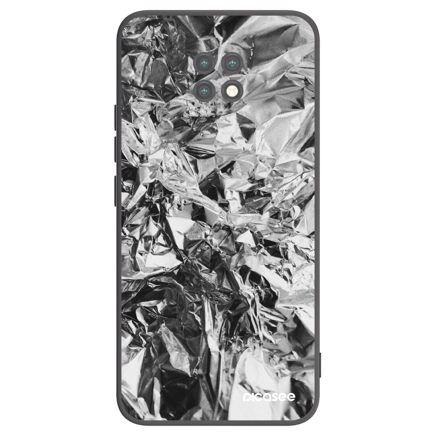 Picasee Μαύρη θήκη σιλικόνης για Xiaomi Redmi Note 9T - Chrome