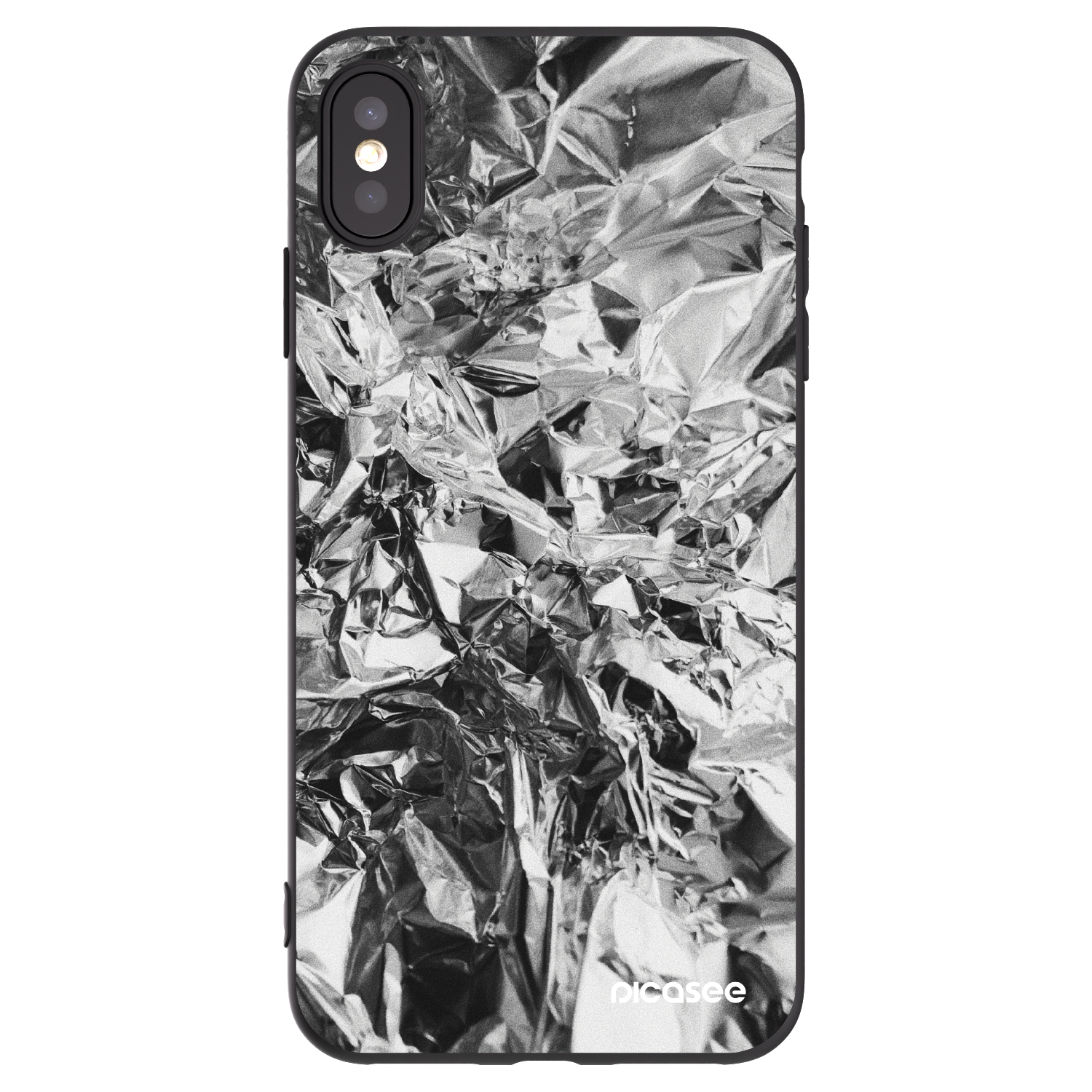 Picasee Μαύρη θήκη σιλικόνης για Apple iPhone XS Max - Chrome