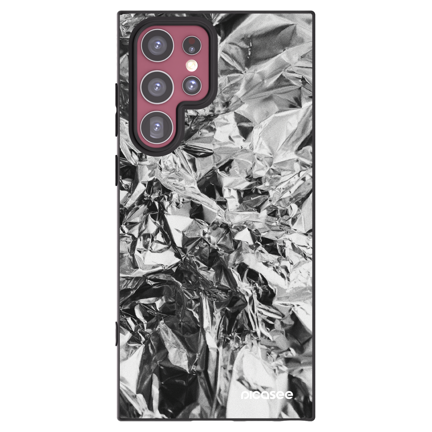 Picasee Μαύρη θήκη σιλικόνης για Samsung Galaxy S22 Ultra 5G - Chrome