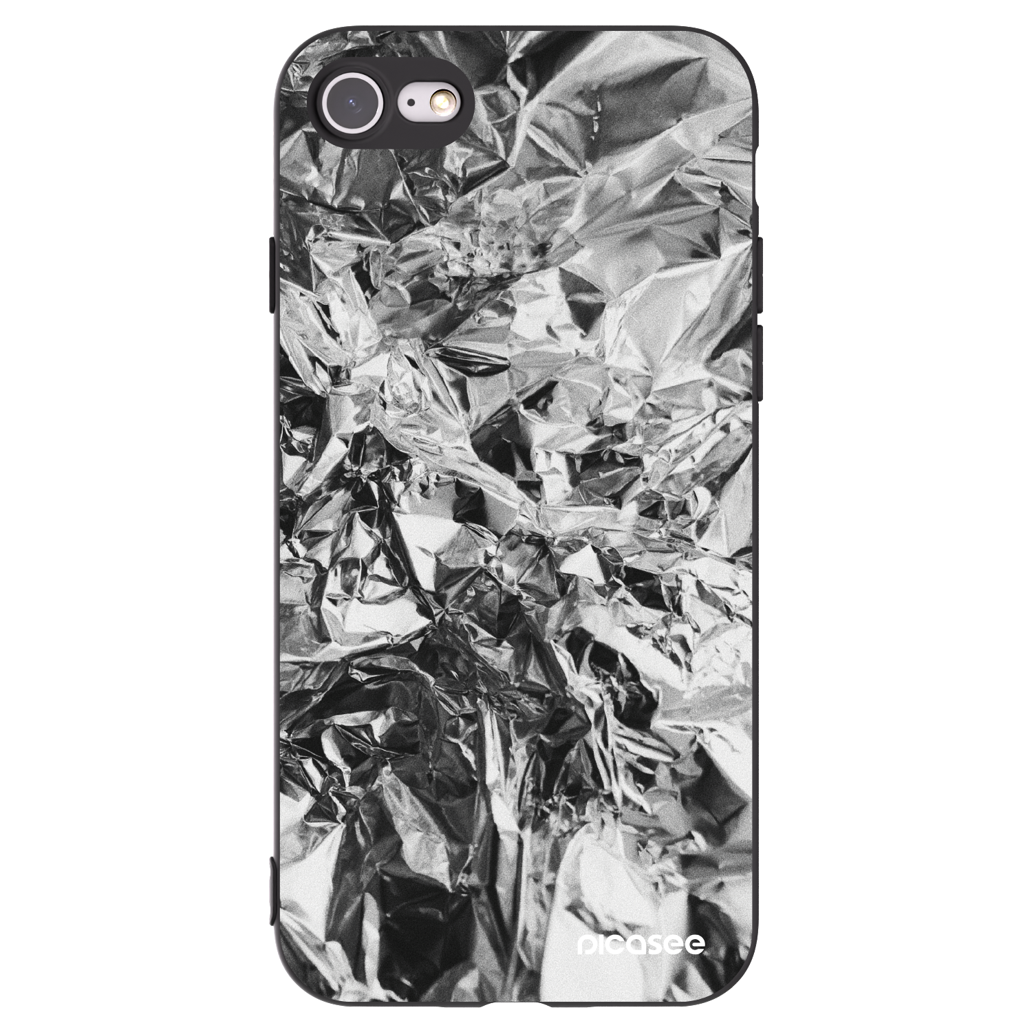 Picasee Μαύρη θήκη σιλικόνης για Apple iPhone SE 2022 - Chrome