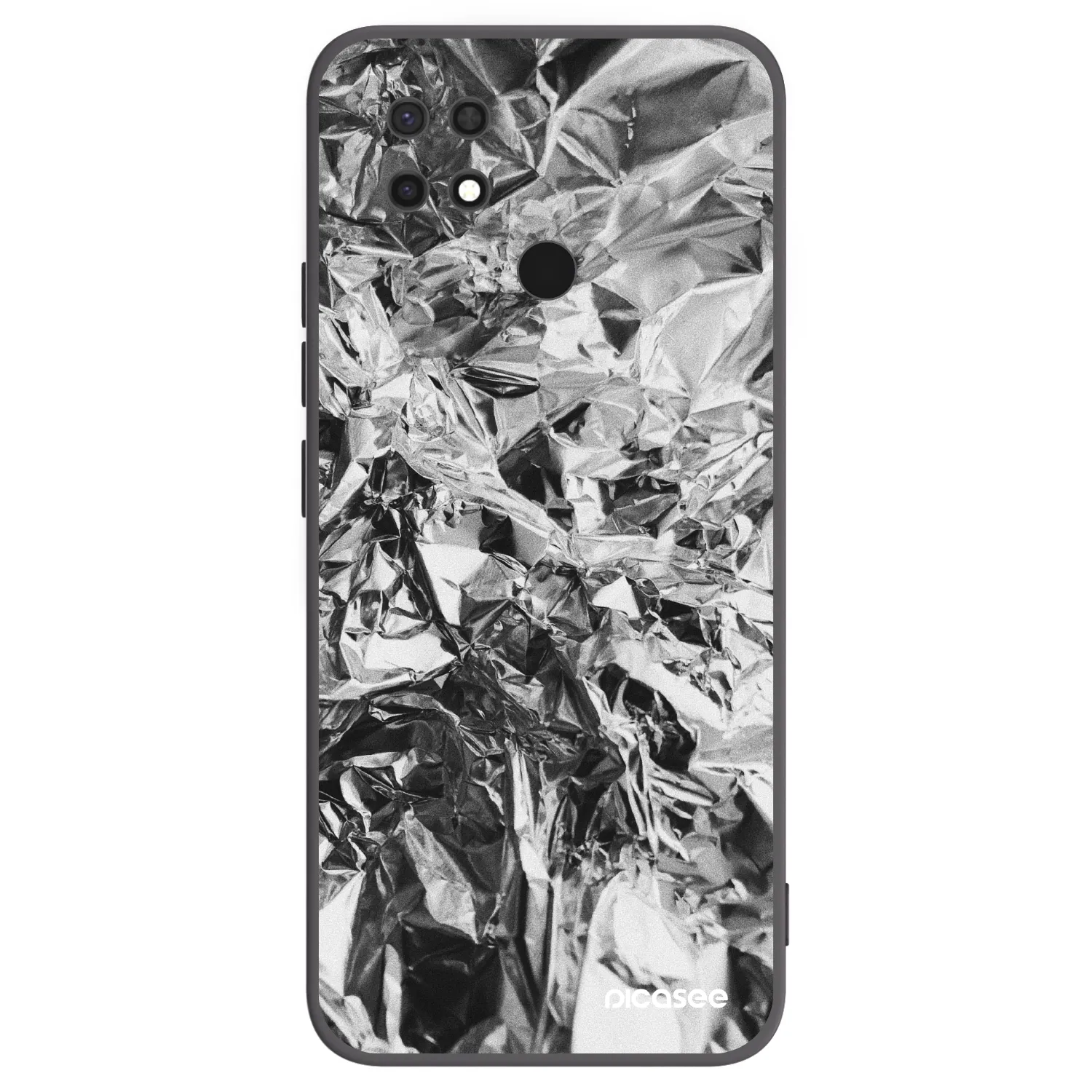 Picasee Μαύρη θήκη σιλικόνης για Xiaomi Redmi 10C - Chrome