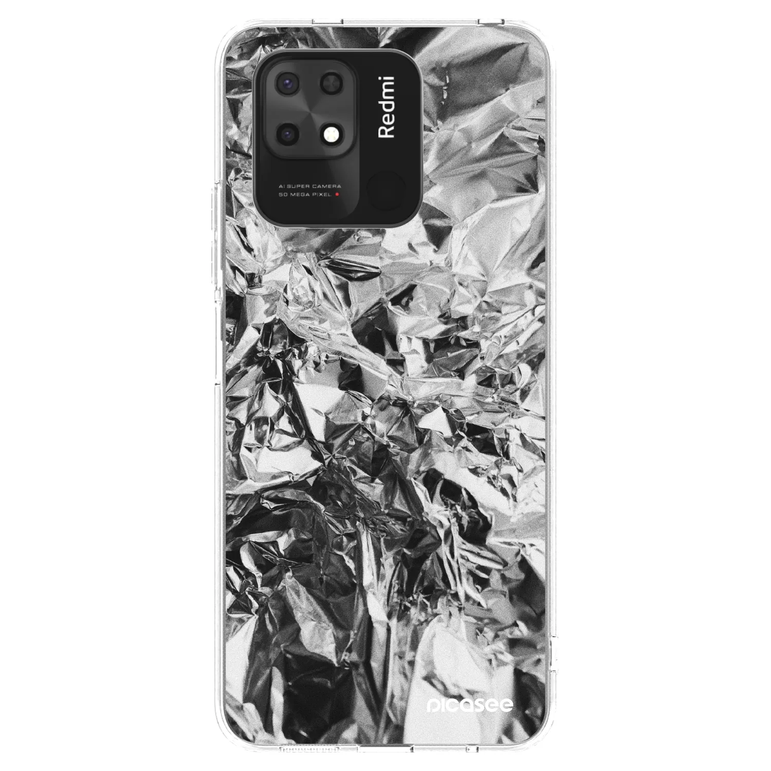 Picasee διαφανής θήκη σιλικόνης Xiaomi Redmi 10C - Chrome