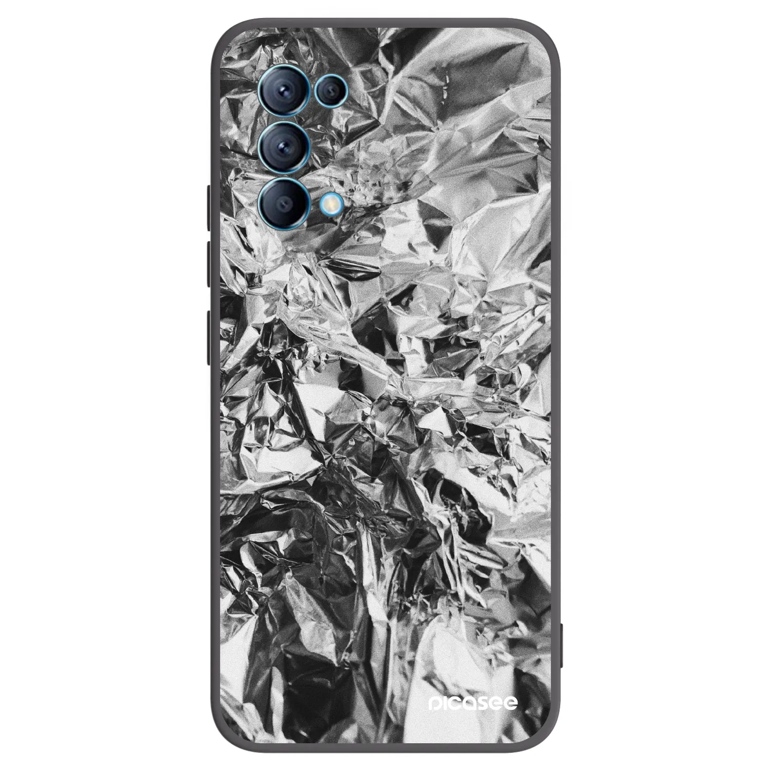 Picasee Μαύρη θήκη σιλικόνης για OPPO Reno 5 5G - Chrome