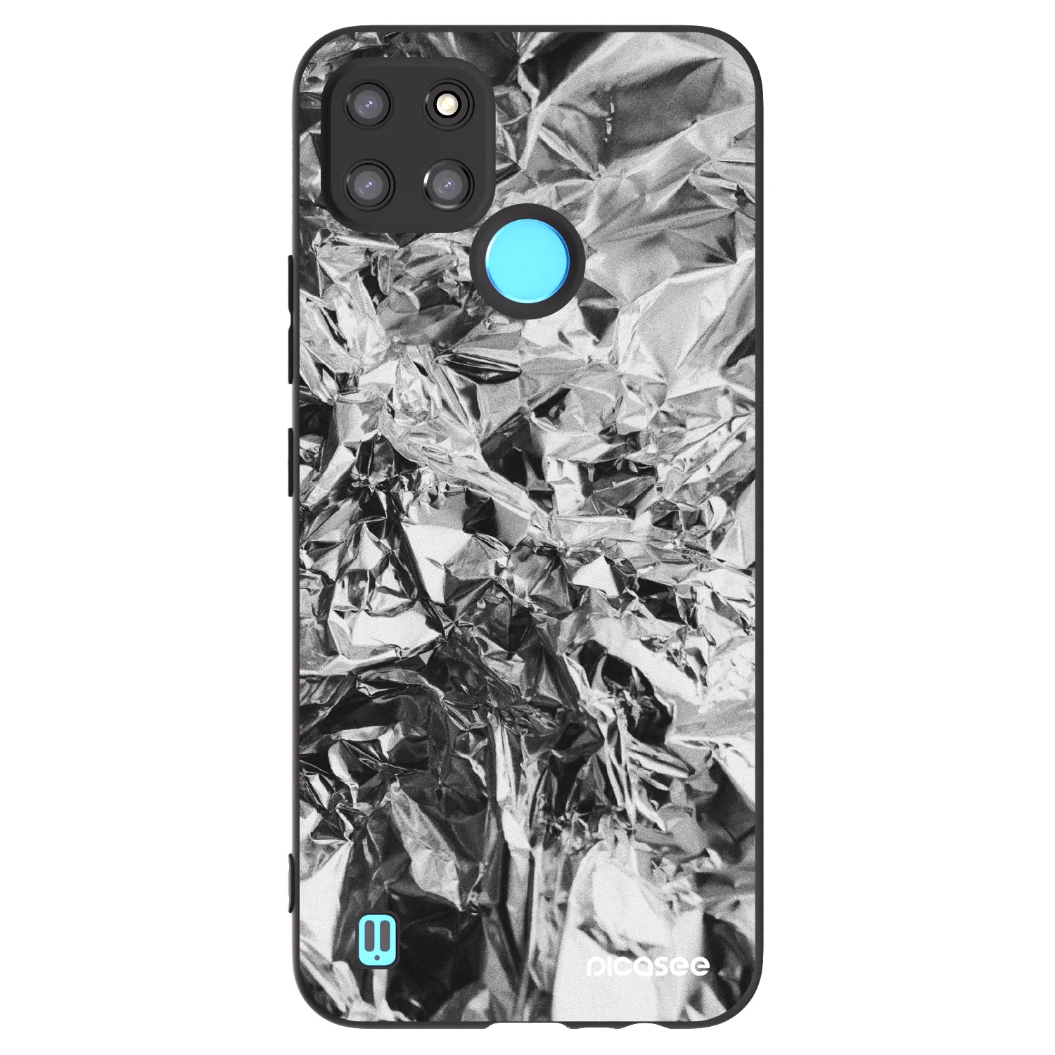 Picasee Μαύρη θήκη σιλικόνης για Realme C21Y - Chrome