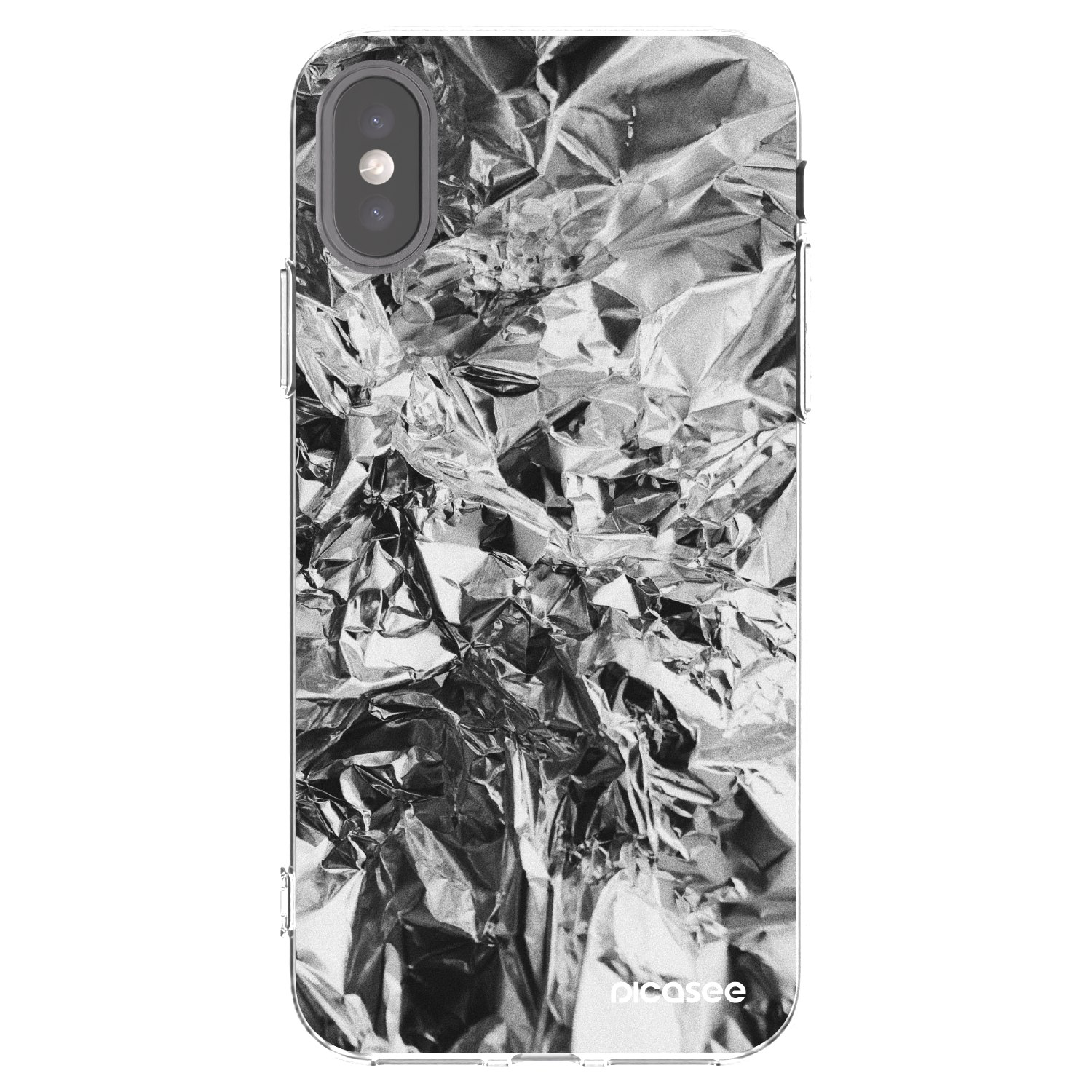 Picasee διαφανής θήκη σιλικόνης Apple iPhone X/XS - Chrome