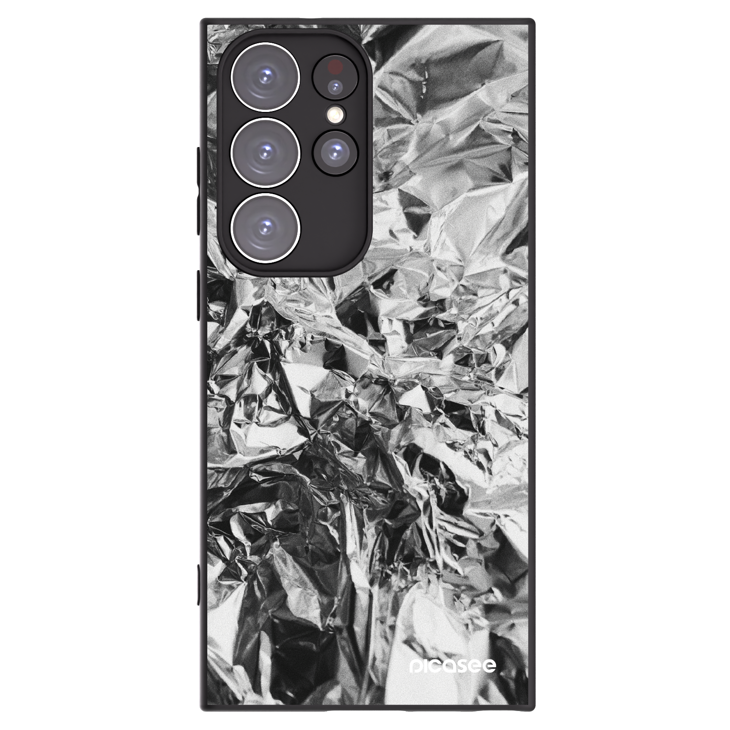 Picasee Μαύρη θήκη σιλικόνης για Samsung Galaxy S23 Ultra 5G - Chrome