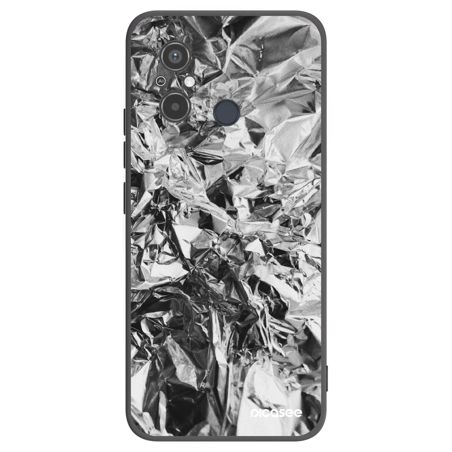 Picasee Μαύρη θήκη σιλικόνης για Xiaomi Redmi 12C - Chrome