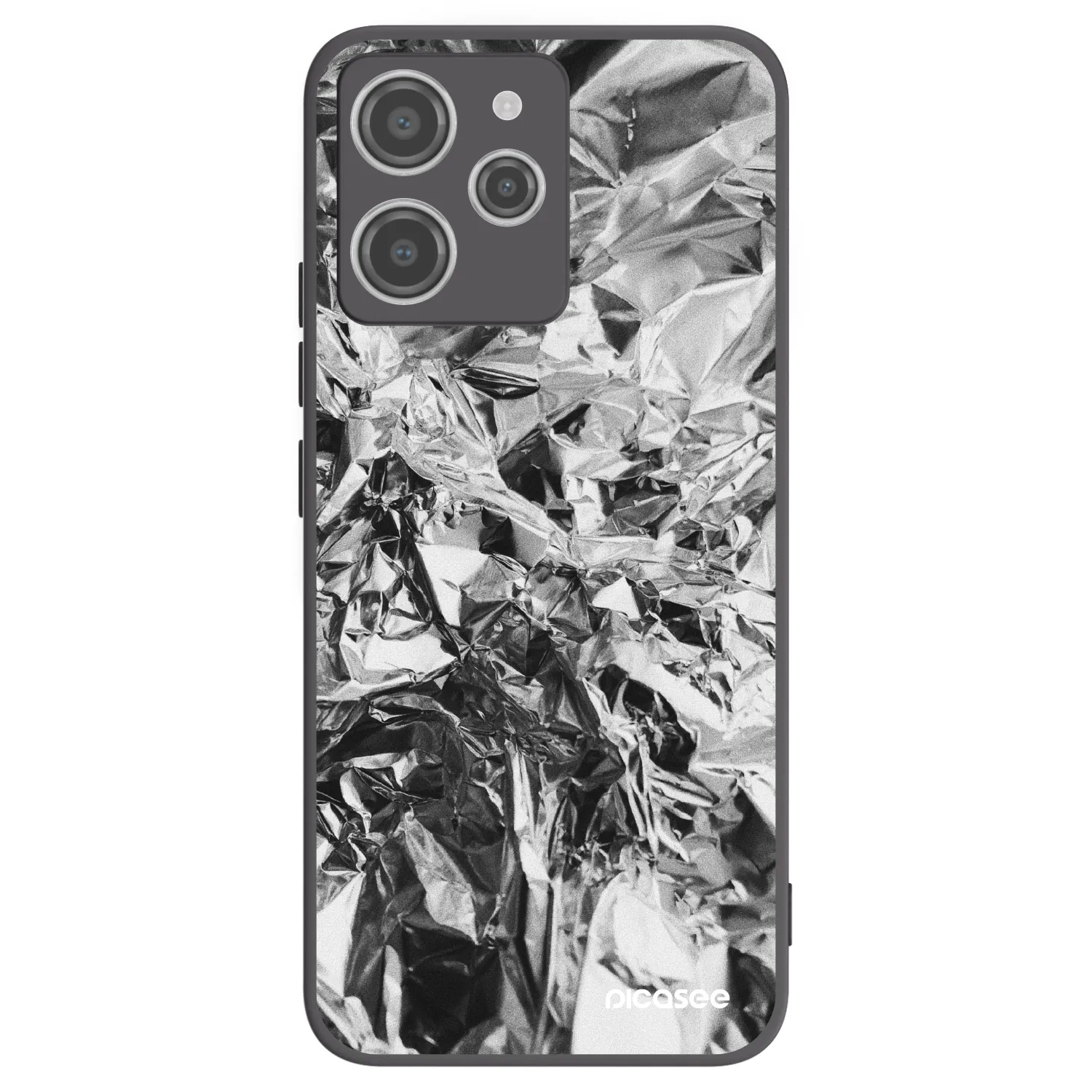 Picasee Μαύρη θήκη σιλικόνης για Xiaomi Redmi 12 4G - Chrome