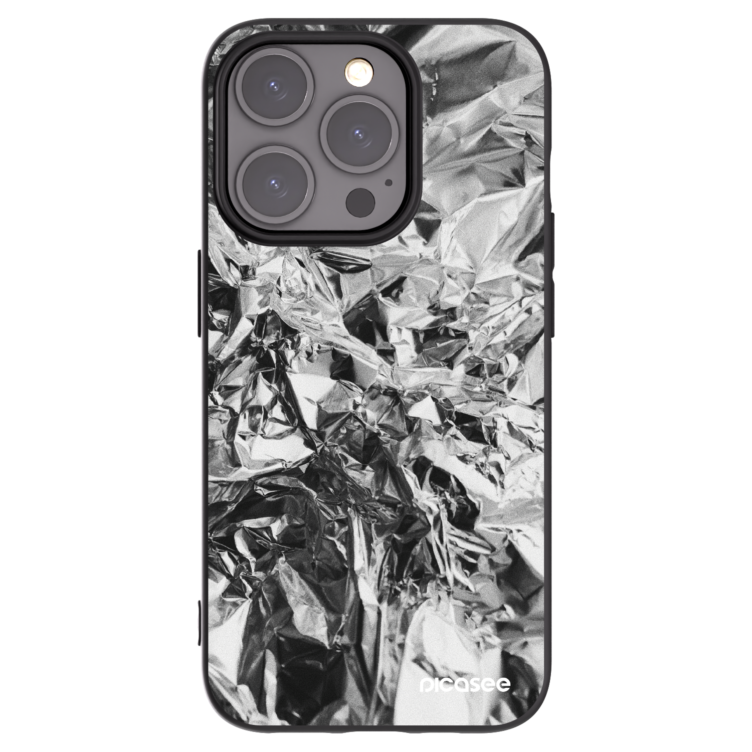 Picasee Μαύρη θήκη σιλικόνης για Apple iPhone 15 Pro - Chrome