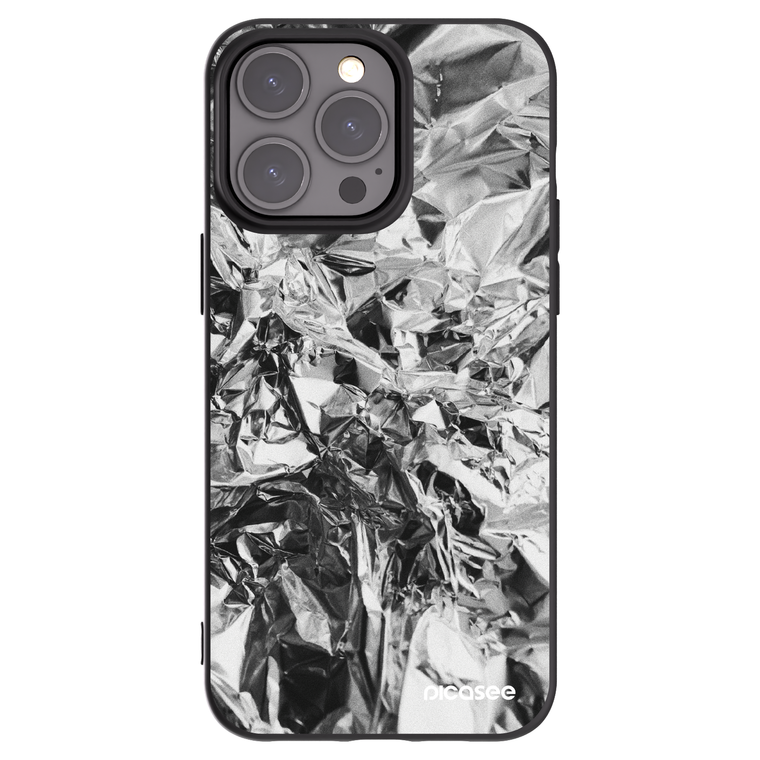 Picasee Μαύρη θήκη σιλικόνης για Apple iPhone 15 Pro Max - Chrome
