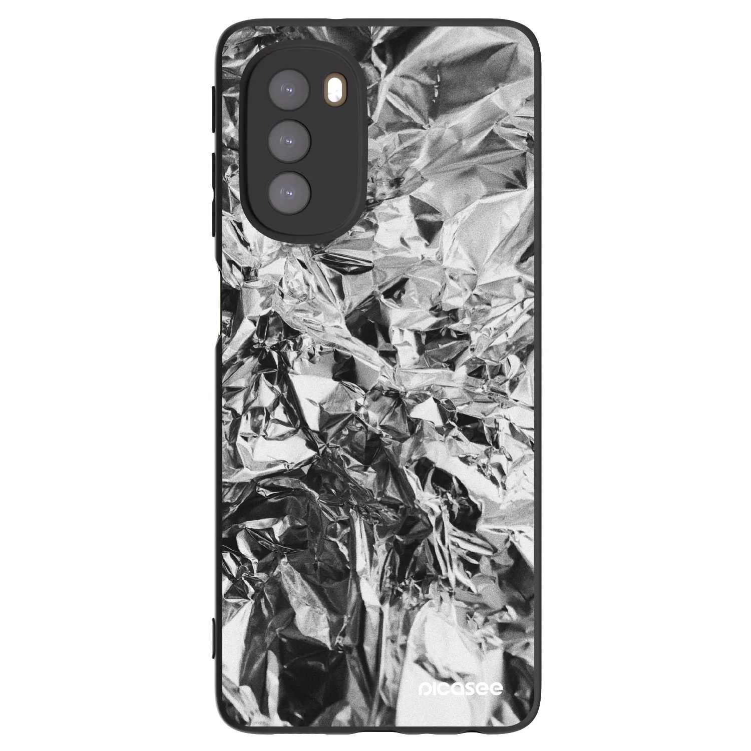 Picasee Μαύρη θήκη σιλικόνης για Motorola Moto G51 - Chrome