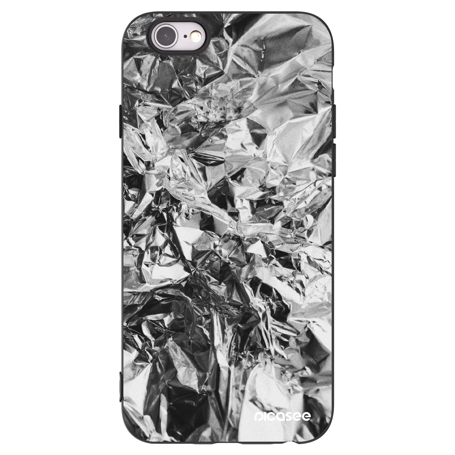Picasee Μαύρη θήκη σιλικόνης για Apple iPhone 6/6S - Chrome