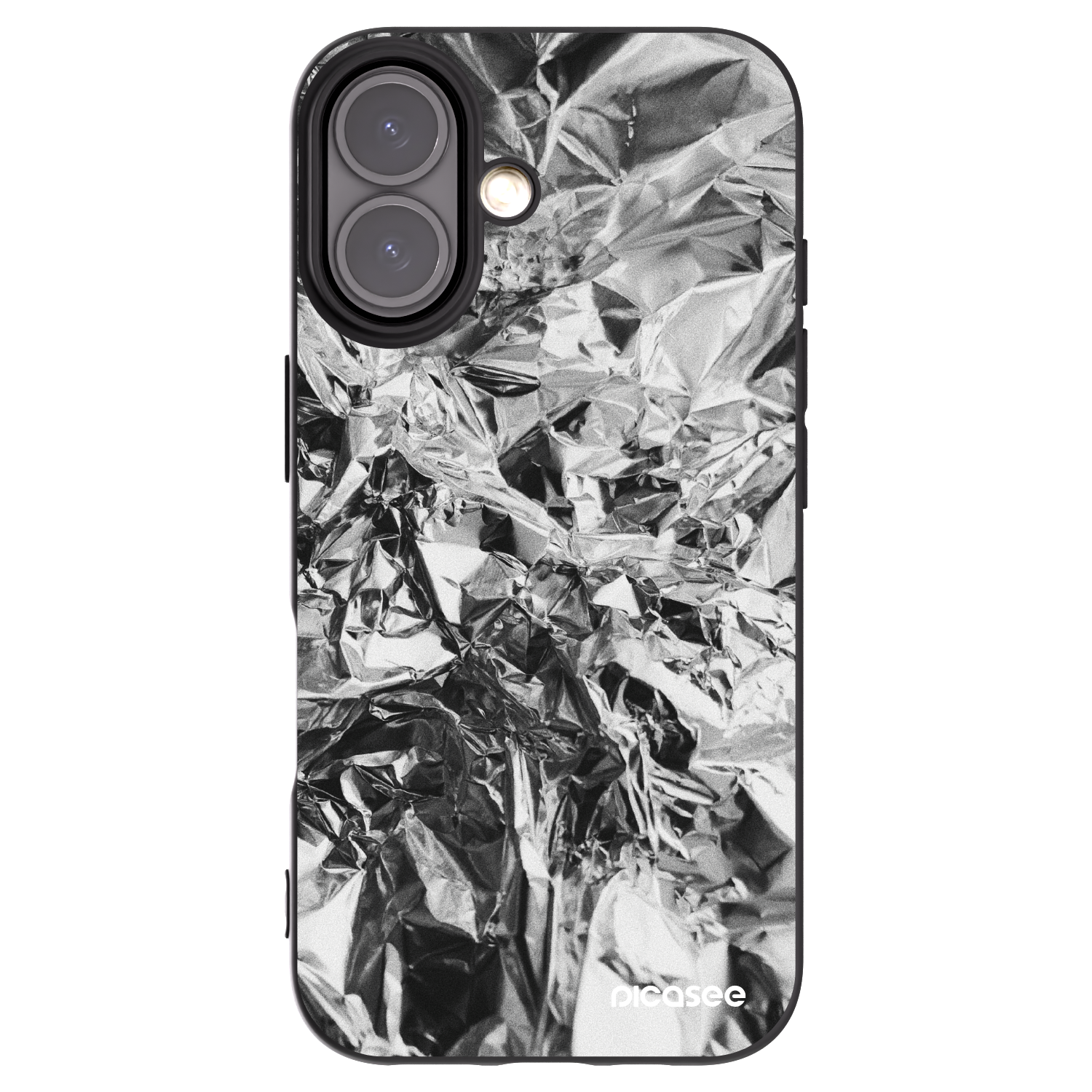 Picasee Μαύρη θήκη σιλικόνης για Apple iPhone 16 - Chrome