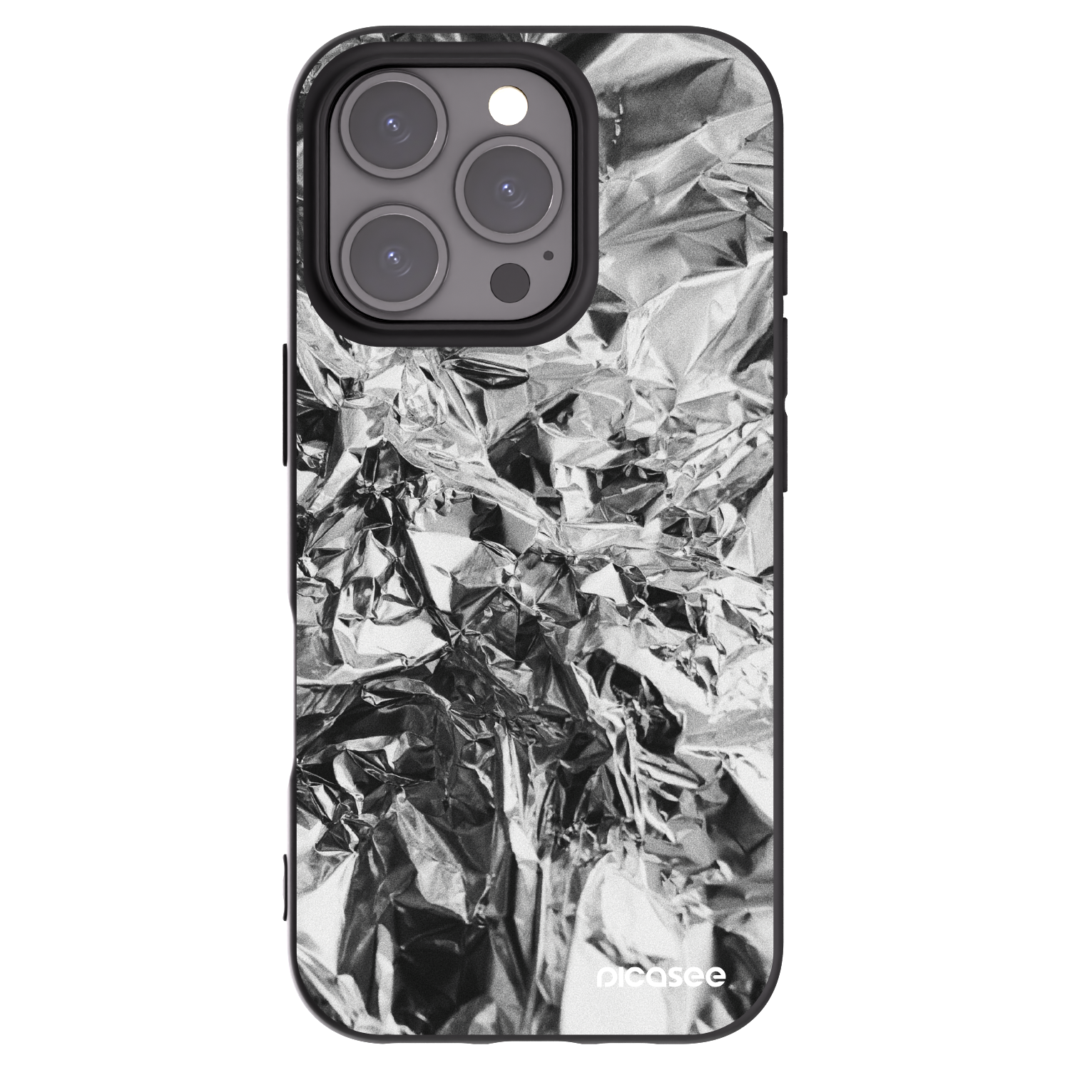 Picasee Μαύρη θήκη σιλικόνης για Apple iPhone 16 Pro - Chrome