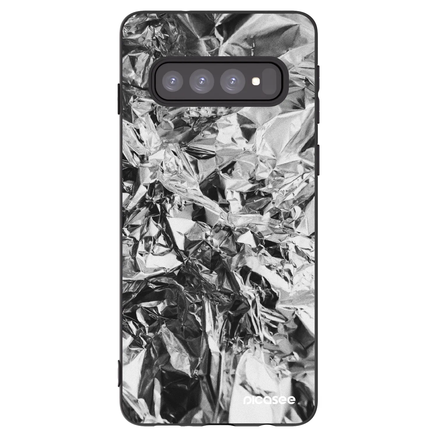 Picasee Μαύρη θήκη σιλικόνης για Samsung Galaxy S10 G973 - Chrome