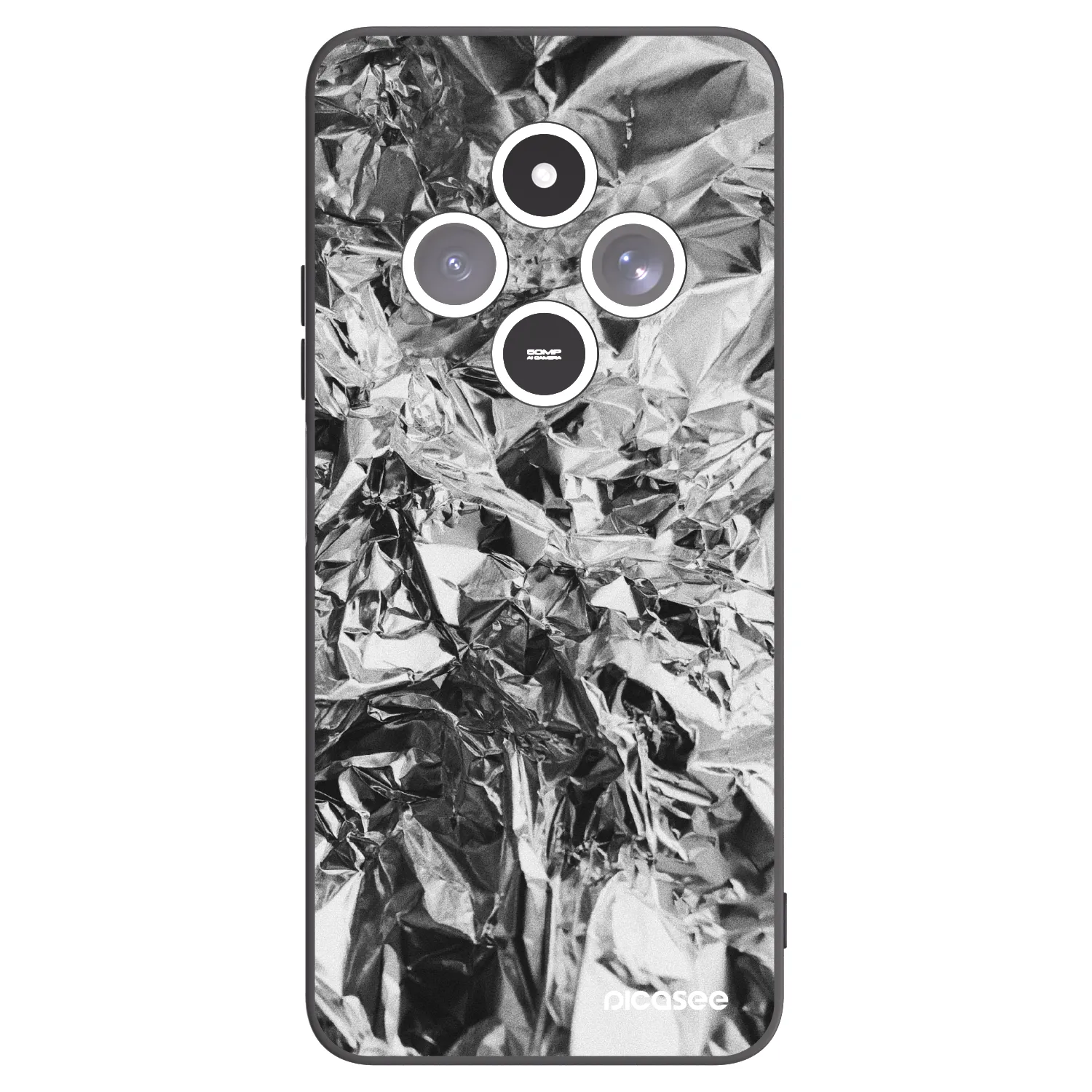 Picasee Μαύρη θήκη σιλικόνης για Xiaomi Redmi 14C - Chrome