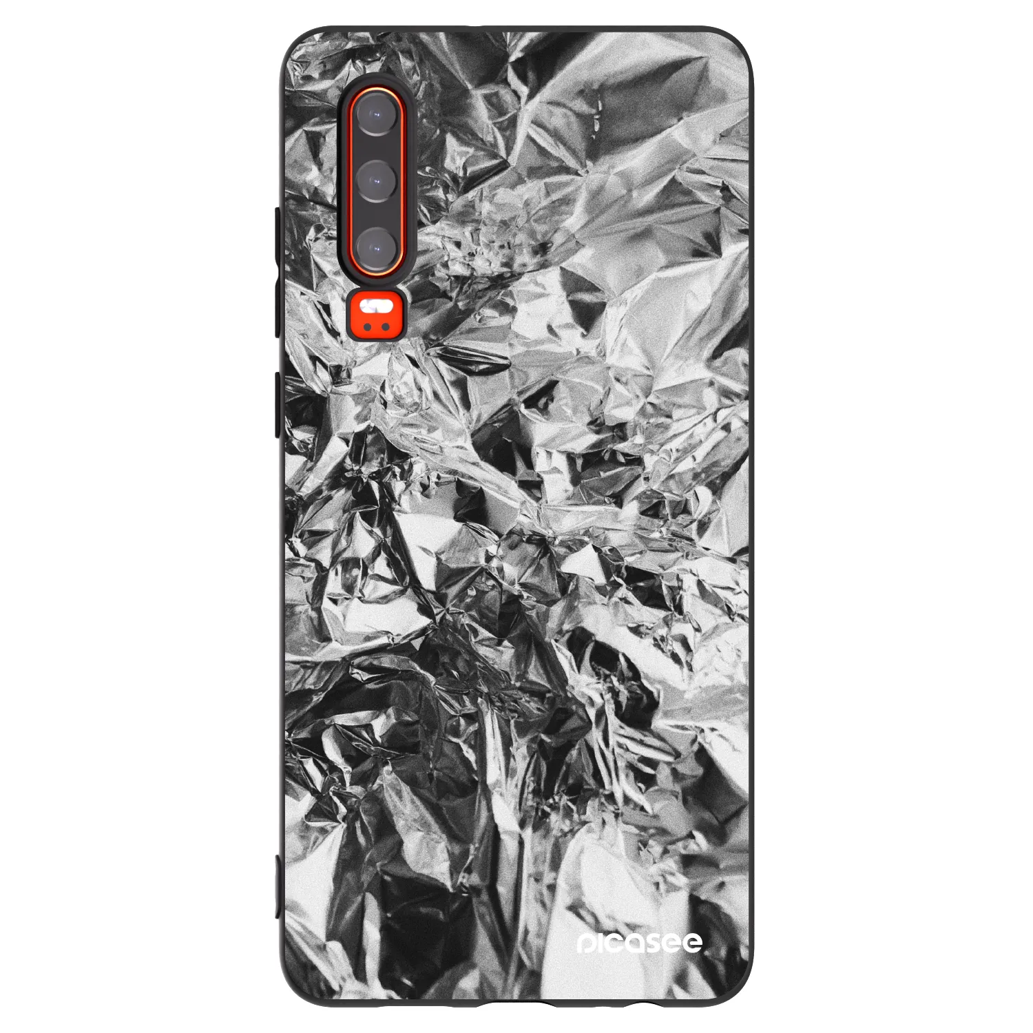 Picasee Μαύρη θήκη σιλικόνης για Huawei P30 - Chrome