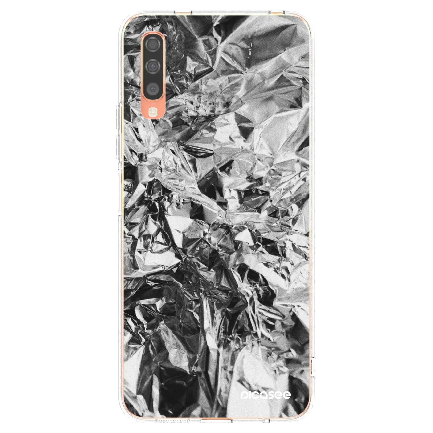 Picasee διαφανής θήκη σιλικόνης Samsung Galaxy A70 A705F - Chrome