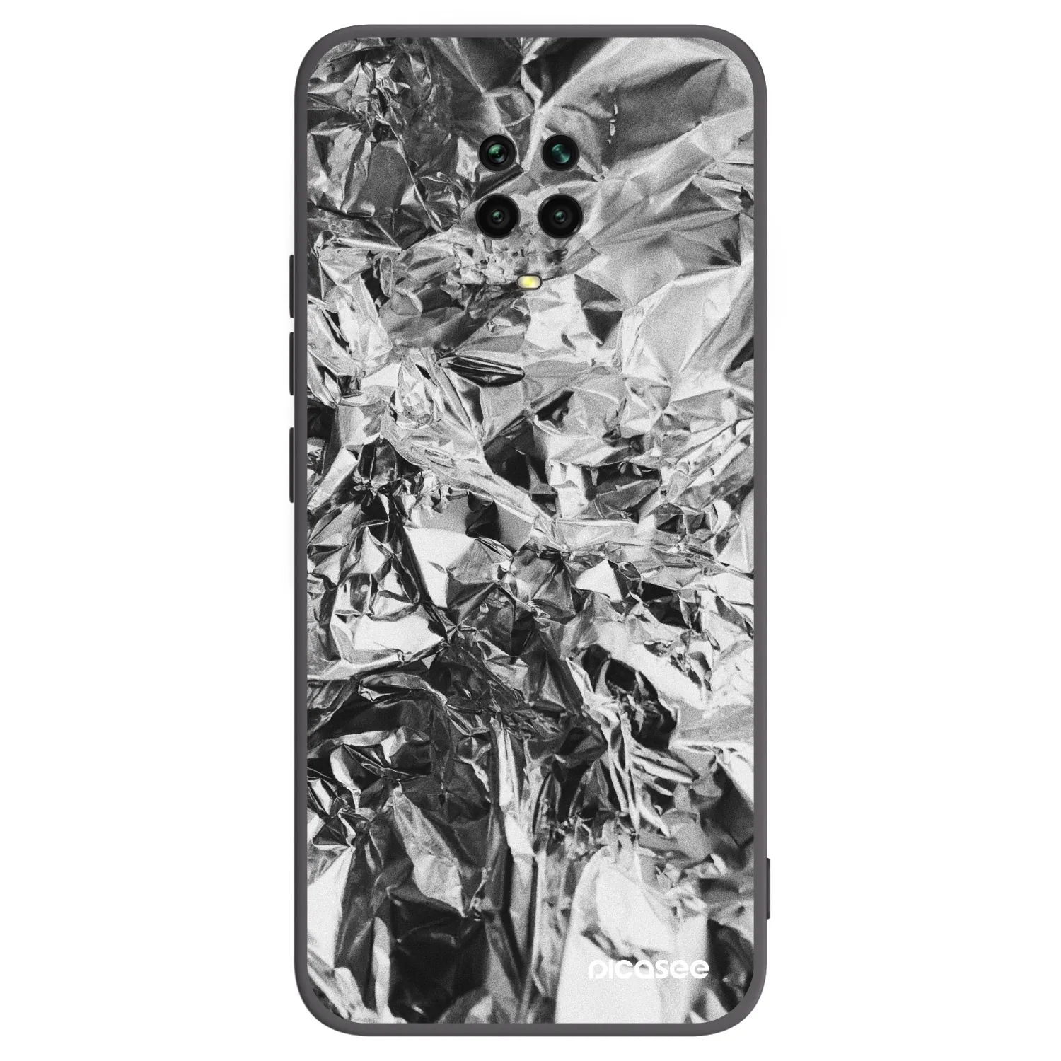 Picasee Μαύρη θήκη σιλικόνης για Xiaomi Redmi Note 9 Pro - Chrome