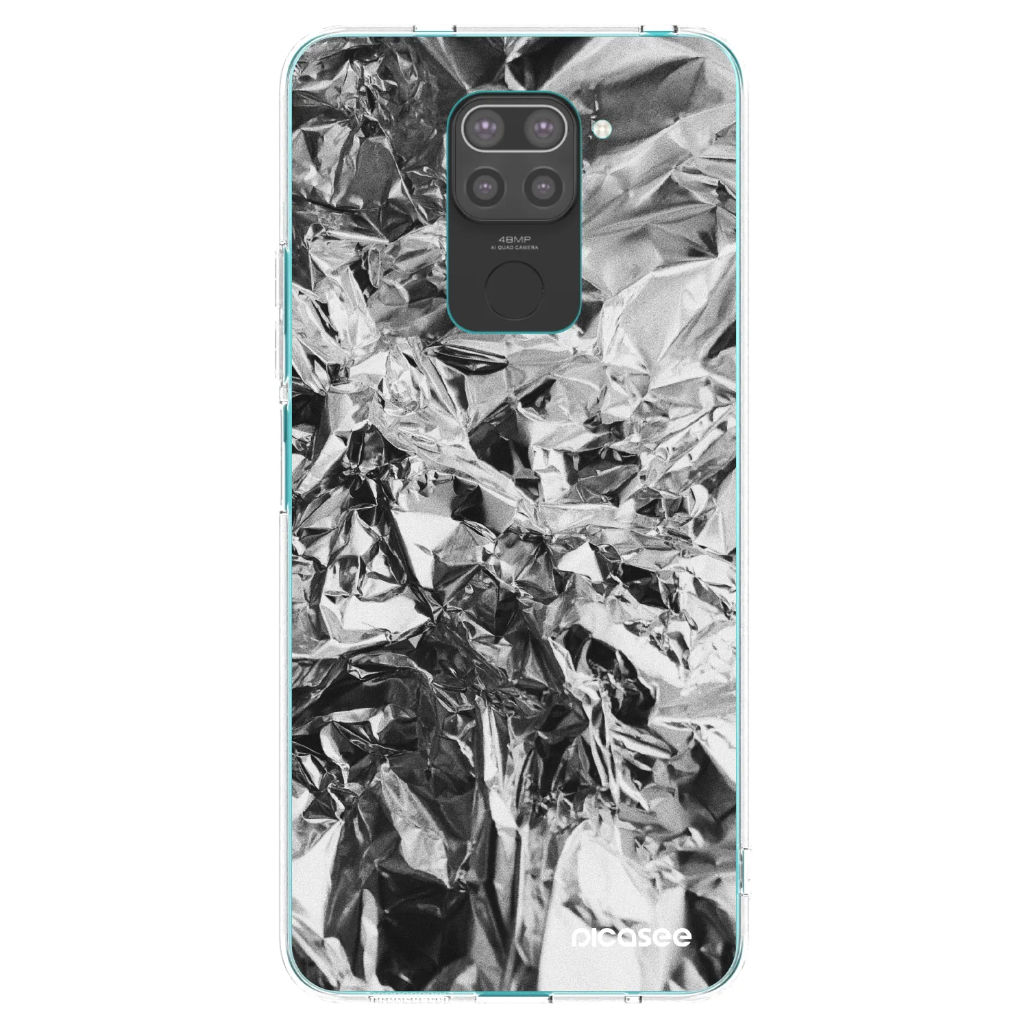 Picasee Μαύρη θήκη σιλικόνης για Xiaomi Redmi Note 9 - Chrome