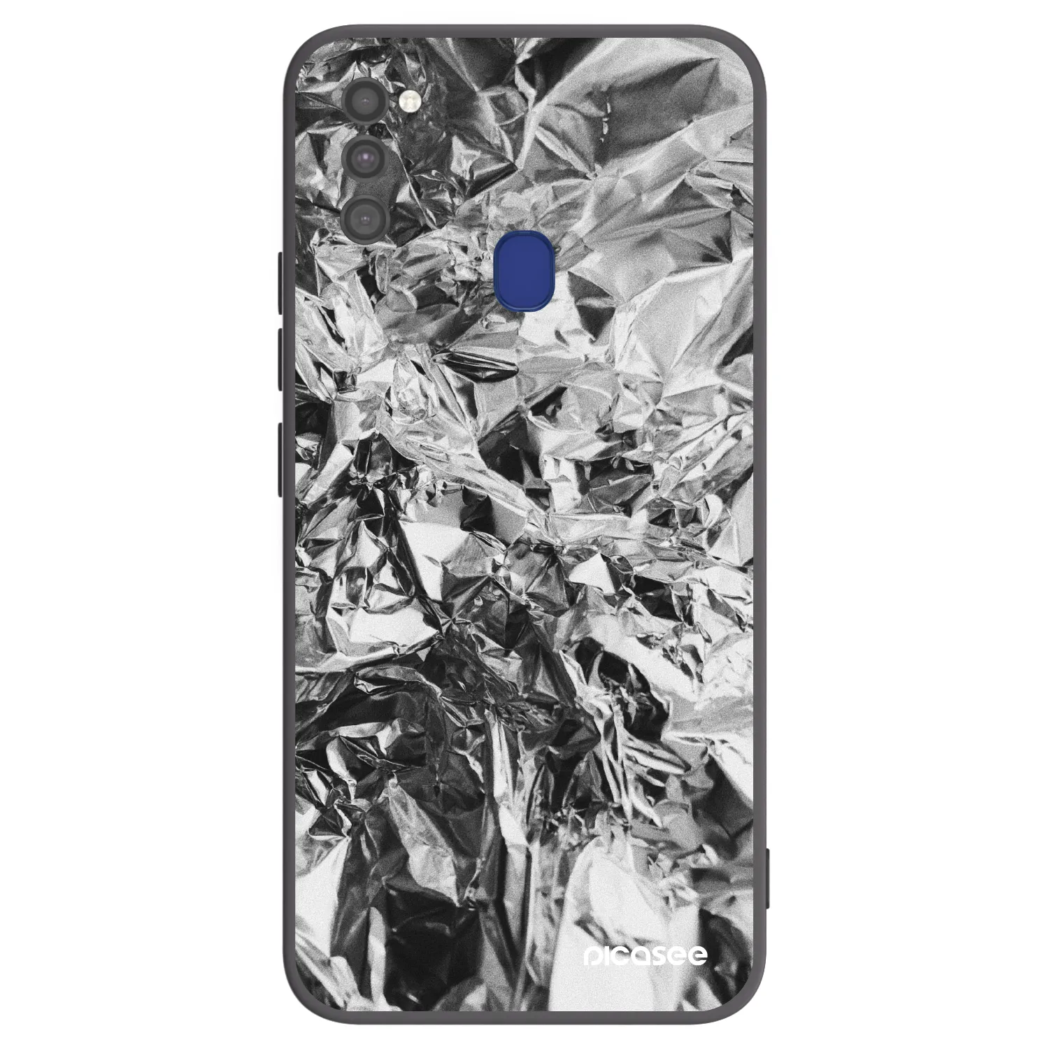 Picasee Μαύρη θήκη σιλικόνης για Samsung Galaxy M21 M215F - Chrome