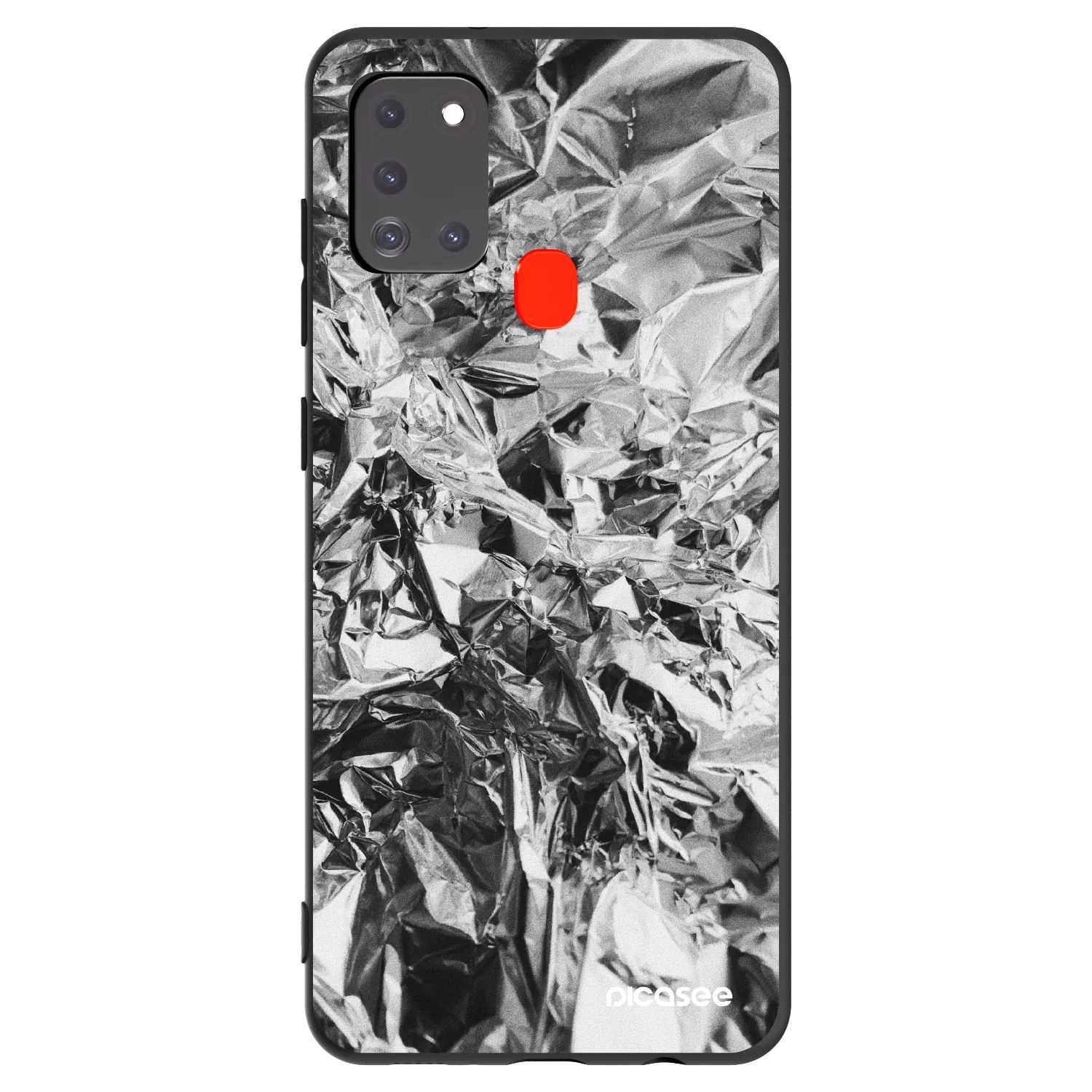 Picasee Μαύρη θήκη σιλικόνης για Samsung Galaxy A21s - Chrome
