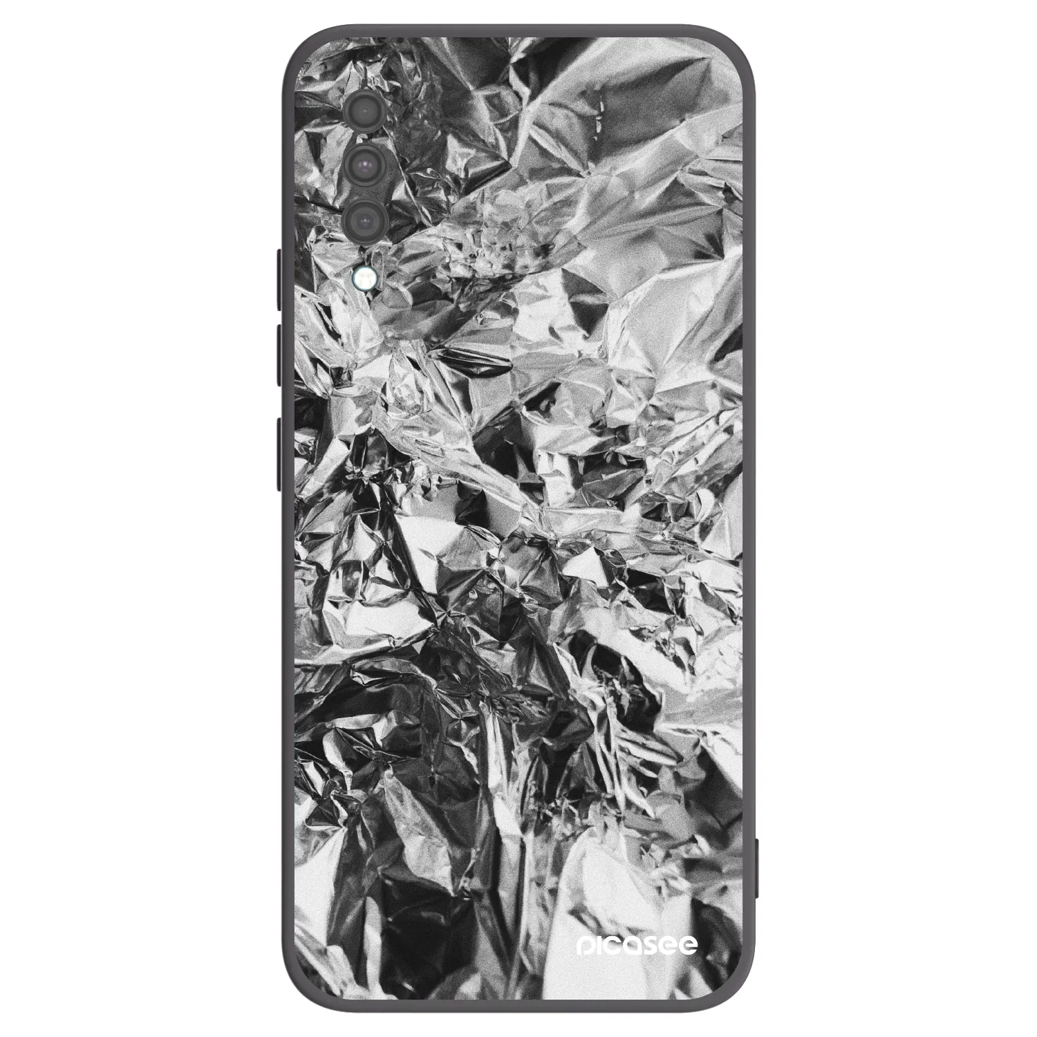 Picasee Μαύρη θήκη σιλικόνης για Samsung Galaxy A30s A307F - Chrome