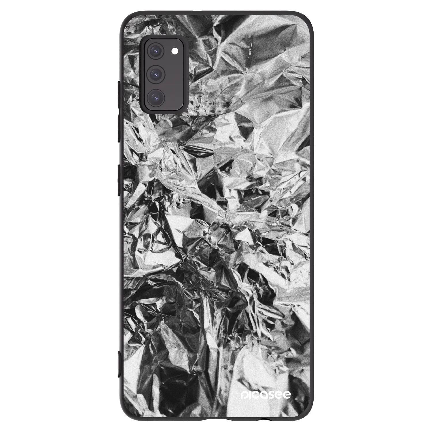 Picasee Μαύρη θήκη σιλικόνης για Samsung Galaxy A41 A415F - Chrome