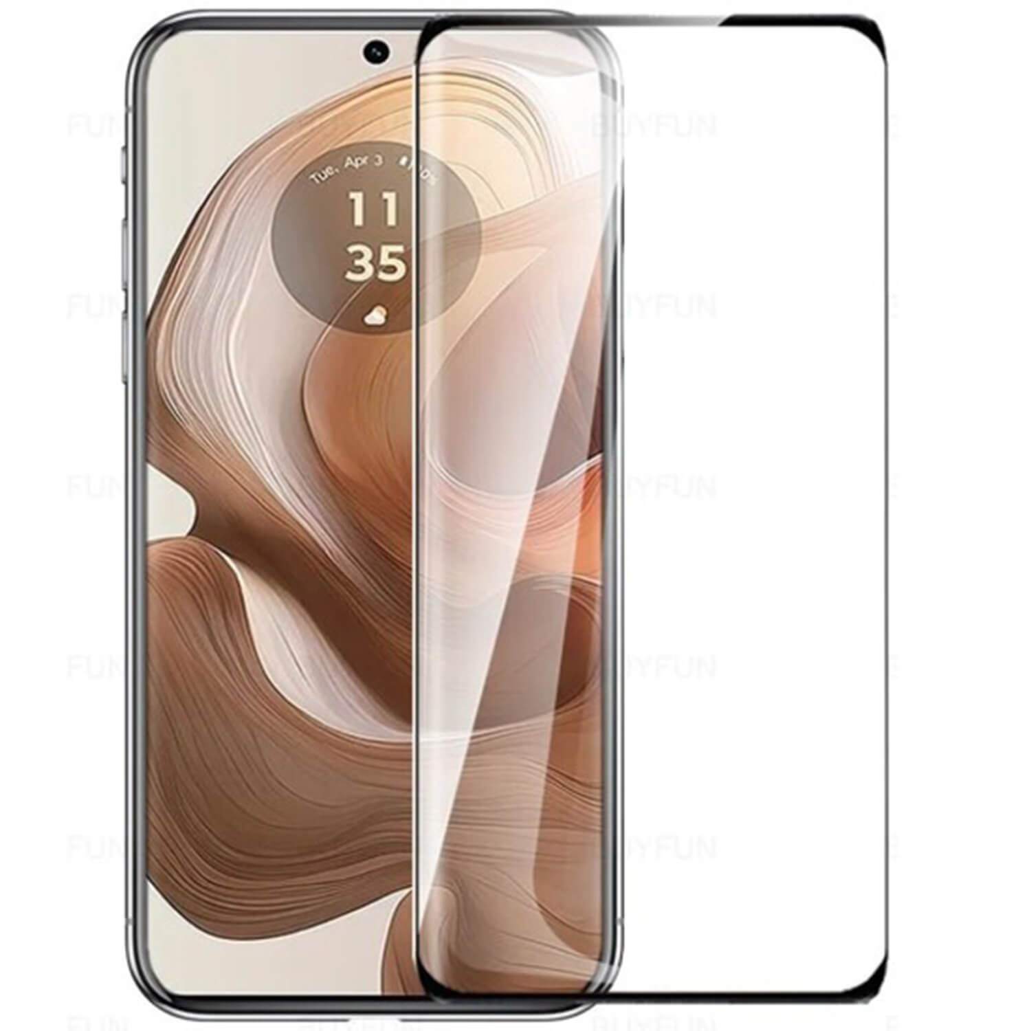 Picasee 3D Tempered glass με περιμετρικό πλαίσιο για Motorola Edge 50 Neo - μαύρο