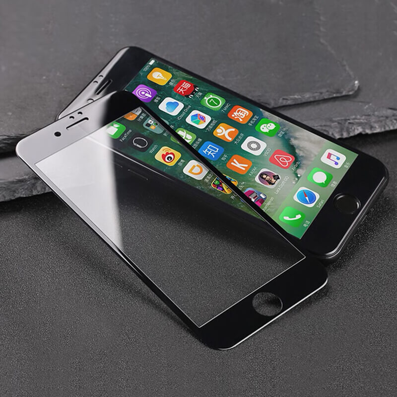 3x Picasee 3D σκληρυμένο γυαλί με περιμετρικό πλαίσιο για Apple iPhone 8 Plus - μαύρο - 2+1 δωρεάν