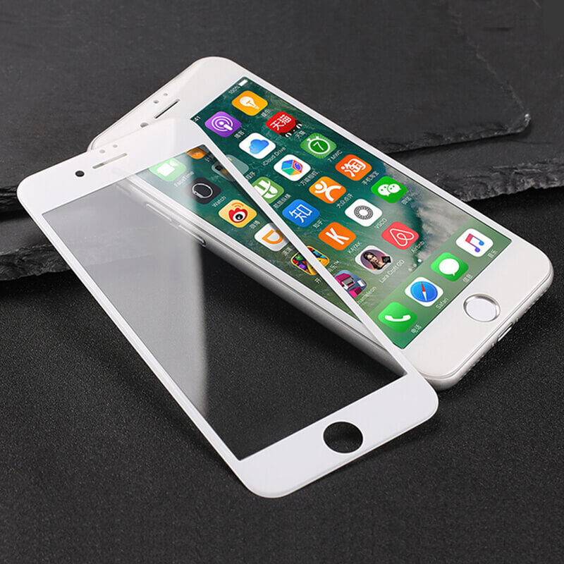 Picasee 3D Tempered glass με περιμετρικό πλαίσιο για κινητό Apple iPhone 8 - άσπρο