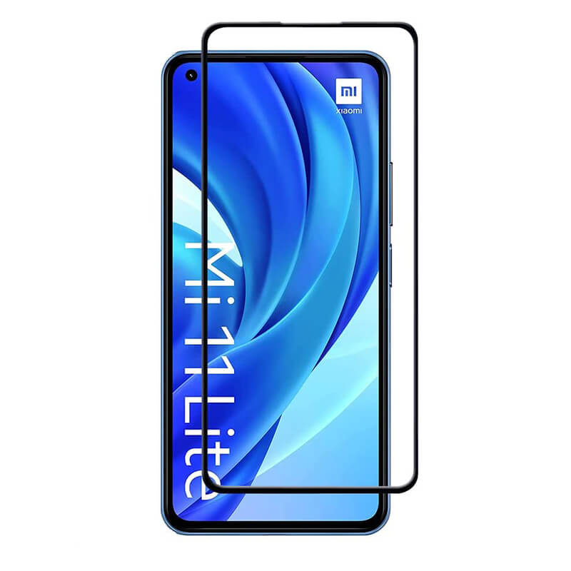 Picasee 3D Tempered glass με περιμετρικό πλαίσιο για Xiaomi Mi 11 Lite - μαύρο
