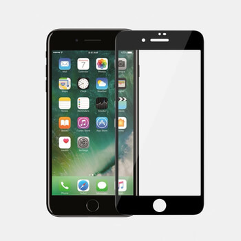 Picasee 3D Tempered glass με περιμετρικό πλαίσιο για Apple iPhone 8 - μαύρο