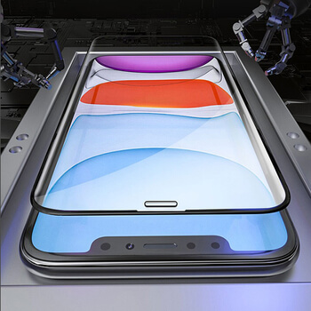 Picasee 3D Tempered glass με περιμετρικό πλαίσιο για Apple iPhone 11 Pro Max - μαύρο