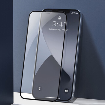 Picasee 3D Tempered glass με περιμετρικό πλαίσιο για Apple iPhone 12 - μαύρο