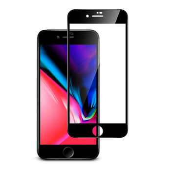 3x Picasee 3D σκληρυμένο γυαλί με περιμετρικό πλαίσιο για Apple iPhone SE 2020 - μαύρο - 2+1 δωρεάν