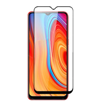 Picasee 3D Tempered glass με περιμετρικό πλαίσιο για Realme C3 - μαύρο