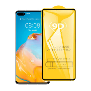 Picasee 3D Tempered glass με περιμετρικό πλαίσιο για Huawei P40 - μαύρο