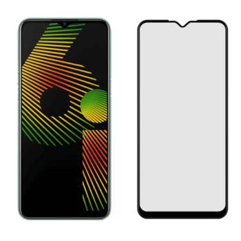 3x Picasee 3D σκληρυμένο γυαλί με περιμετρικό πλαίσιο για Realme 6i - μαύρο - 2+1 δωρεάν