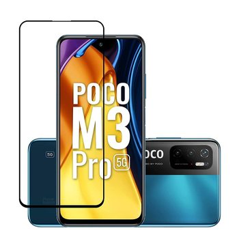 3x Picasee 3D σκληρυμένο γυαλί με περιμετρικό πλαίσιο για Xiaomi Poco M3 Pro 5G - μαύρο - 2+1 δωρεάν