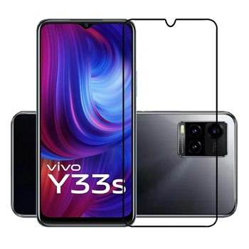 Picasee 3D Tempered glass με περιμετρικό πλαίσιο για Vivo Y33s - μαύρο