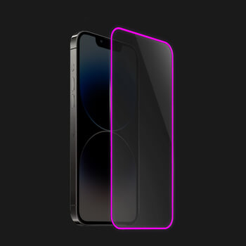 Tempered glass με φωσφορίζον περίγραμμα για Apple iPhone 12 - Ροζ