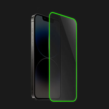 Tempered glass με φωσφορίζον περίγραμμα για Apple iPhone 12 - Πράσινος
